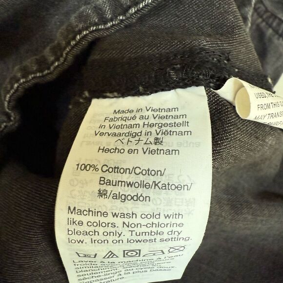 Madewell Chambray Charcoal Black Shirt Button up Long Sleeve 100% cotton Sz XS - Picture 5 of 7